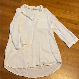 Saint Tropez West White Linen Tunic - 100% Linen - Relaxed Fit - Size Small